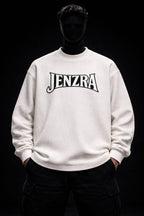 IVORY GRID – Waffle Knit Oversized Full Sleeve - Jenzra