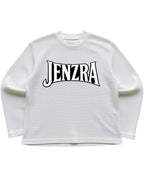 IVORY GRID – Waffle Knit Oversized Full Sleeve - Jenzra