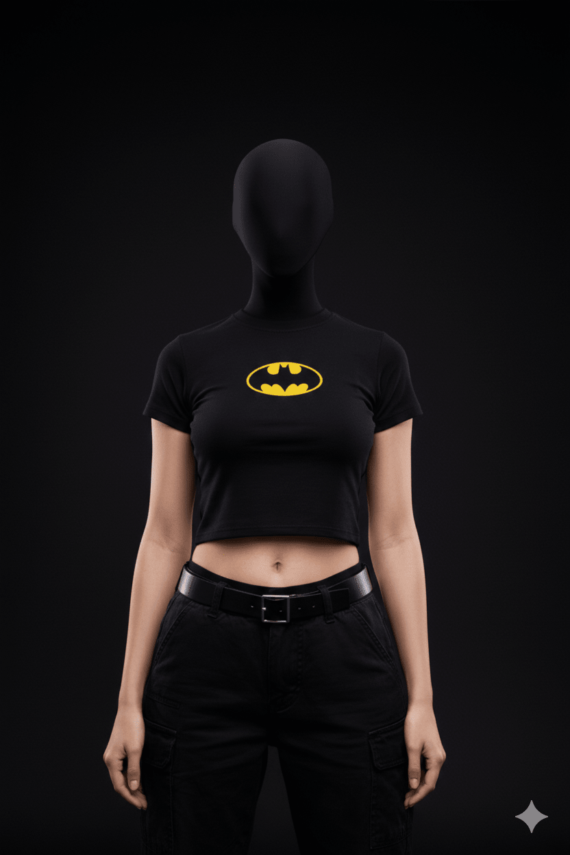 NIGHTWING EMBLEM – Baby Tee (Black) - Jenzra