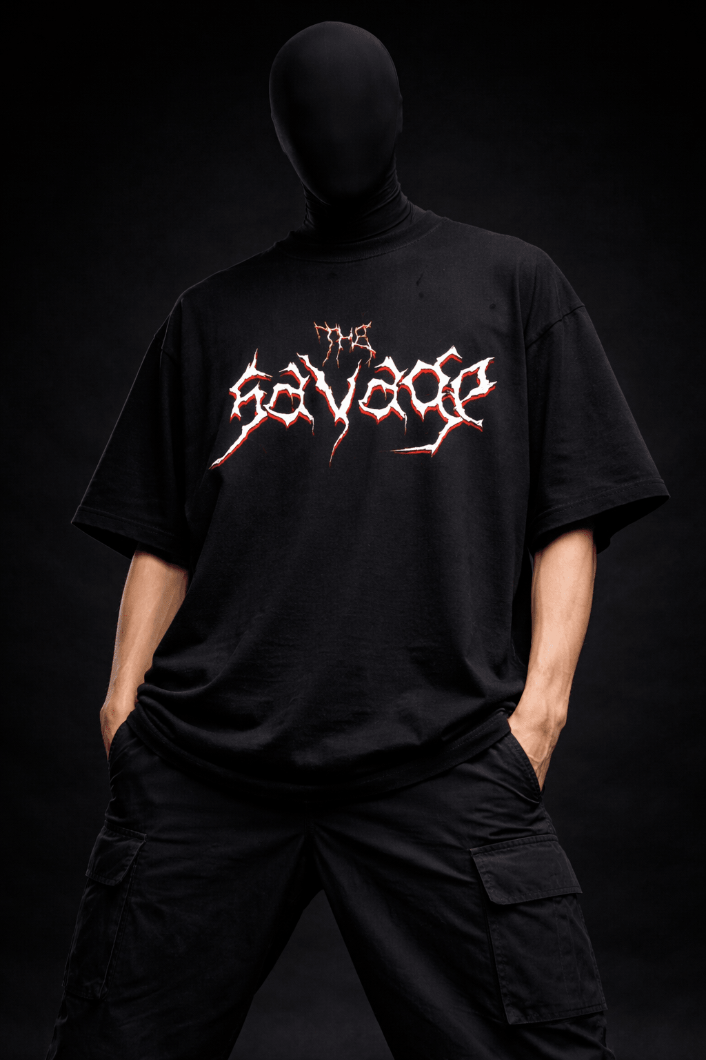 SAVAGE NOIR – Oversized Attached Sleeve Tee - Jenzra