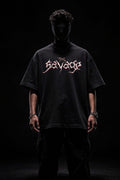 SAVAGE NOIR – Oversized Attached Sleeve Tee - Jenzra
