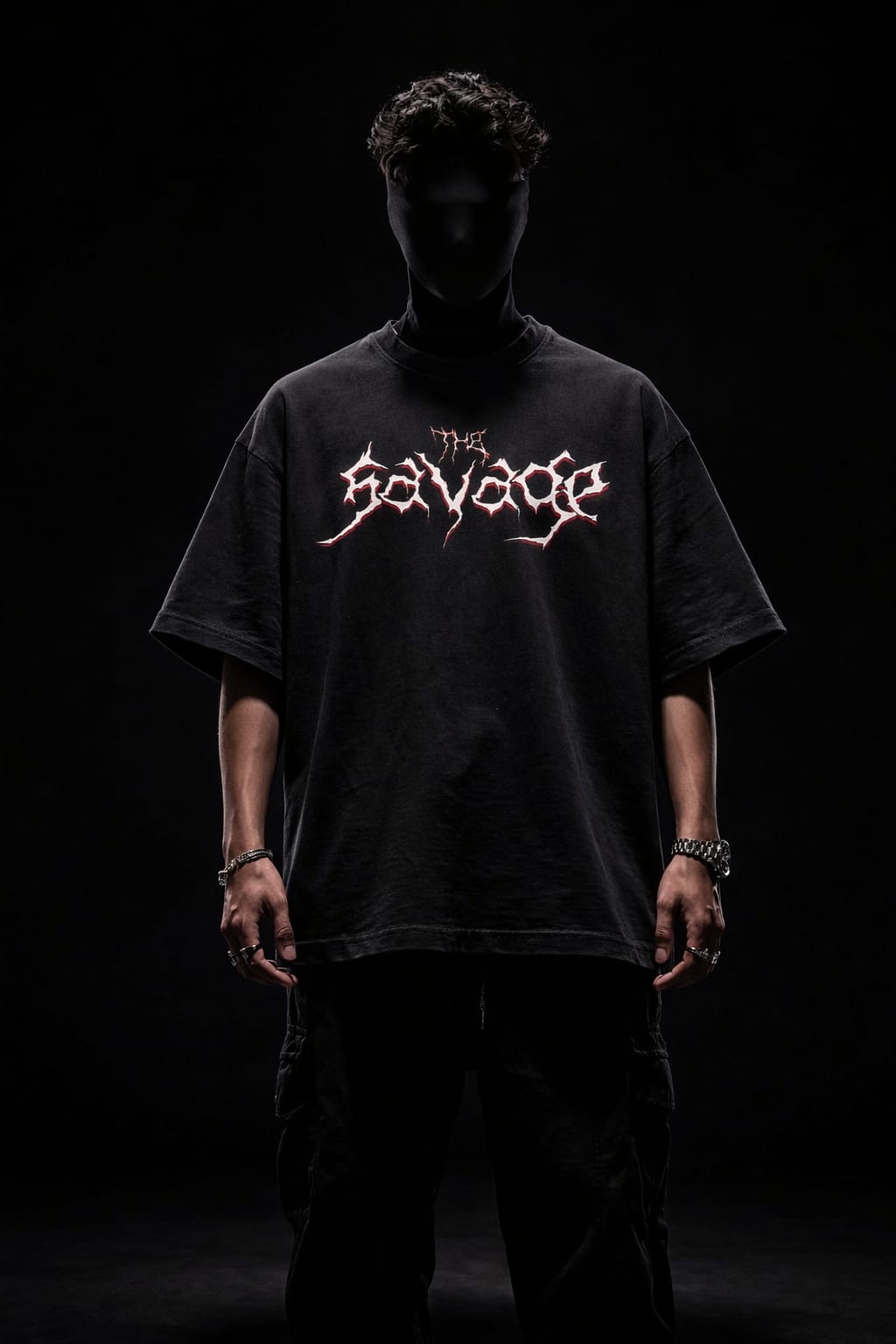 SAVAGE NOIR – Oversized Attached Sleeve Tee - Jenzra