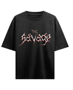 SAVAGE NOIR – Oversized Attached Sleeve Tee - Jenzra