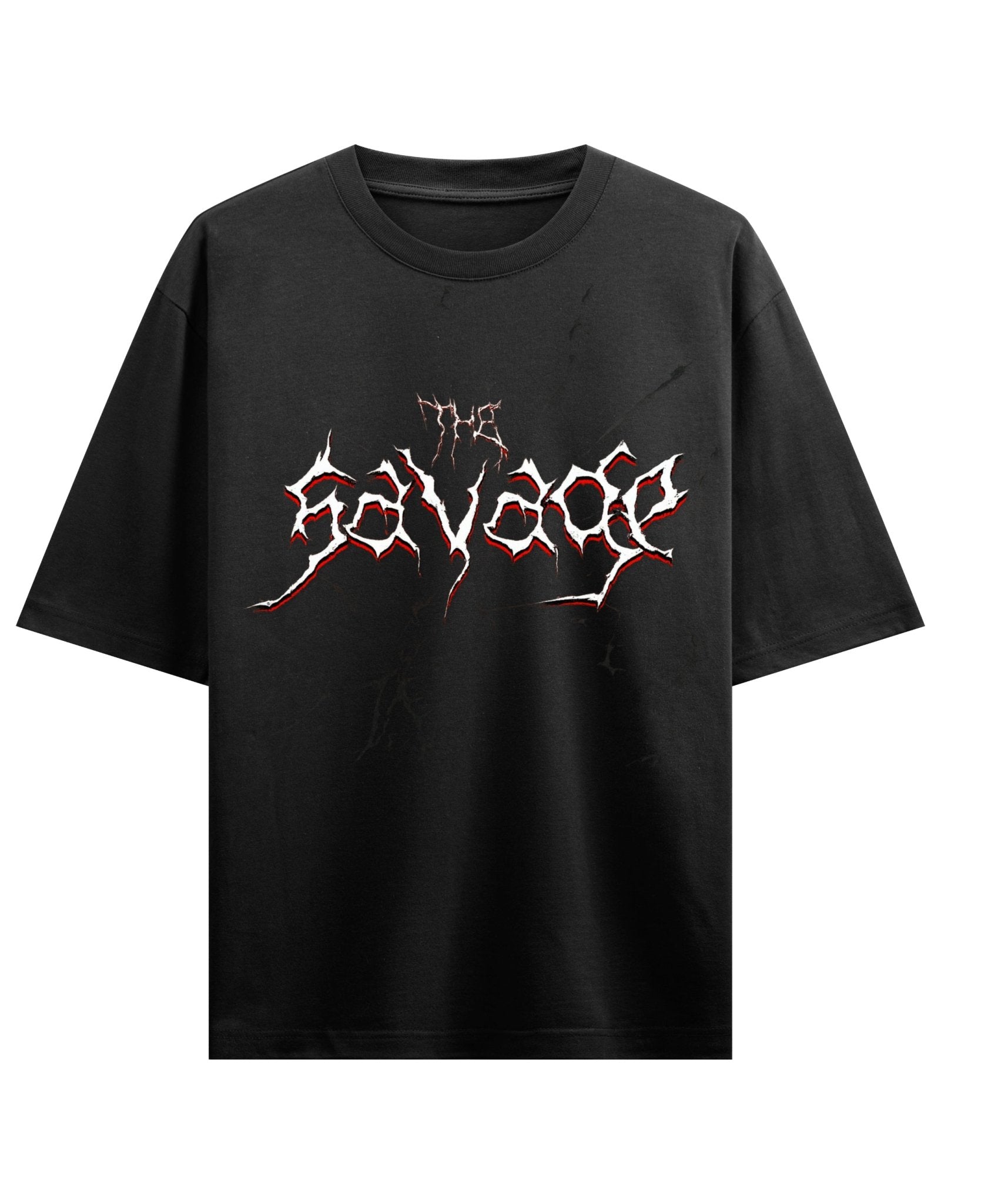 SAVAGE NOIR – Oversized Attached Sleeve Tee - Jenzra
