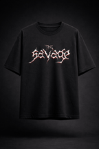 SAVAGE NOIR – Oversized Attached Sleeve Tee - Jenzra