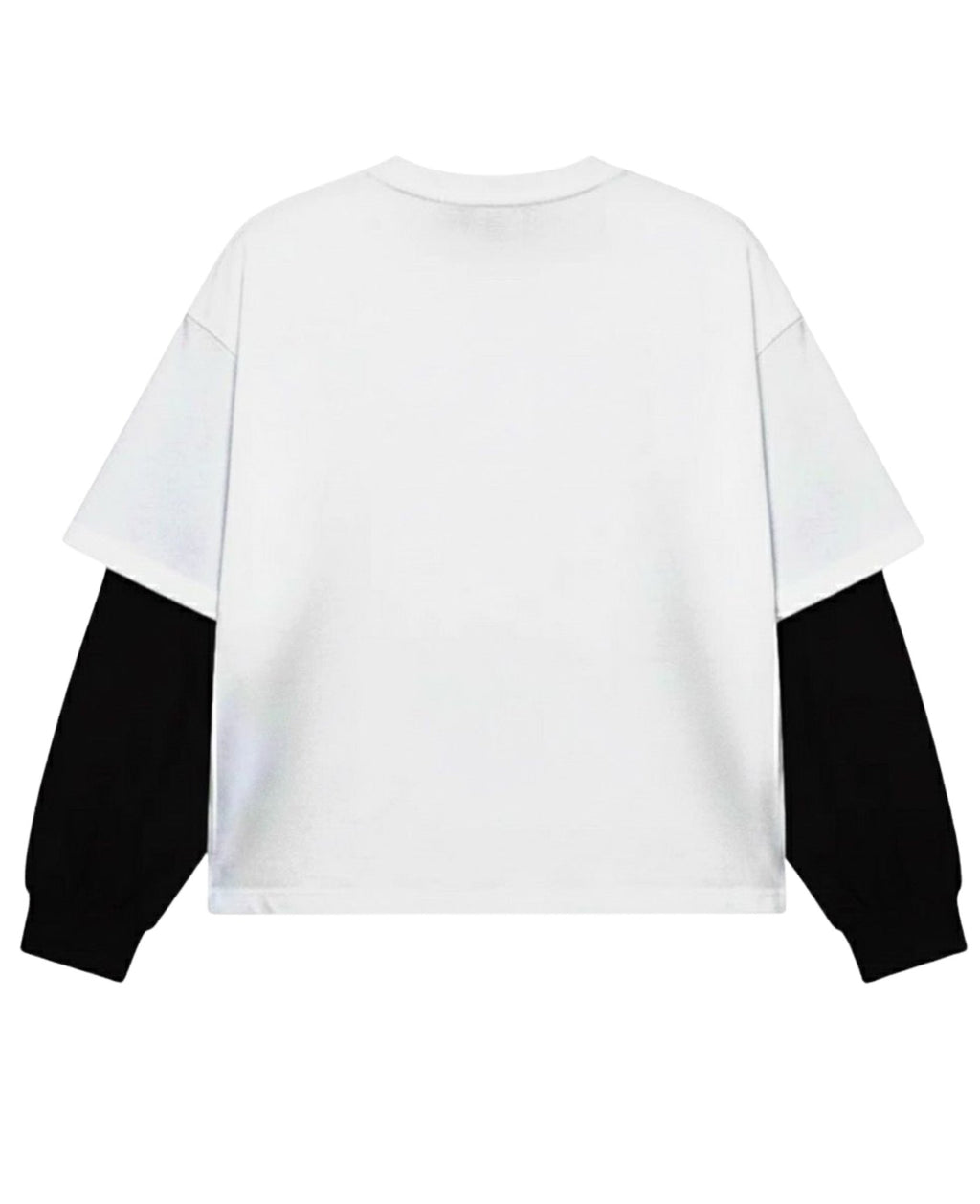 SHADOW CONTRAST – Attached Sleeve Oversized Tee - Jenzra